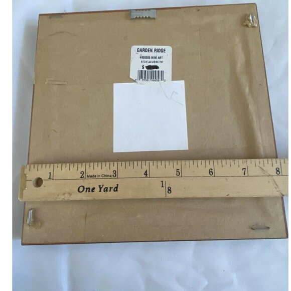 Garden Ridge Red Chili Peppers w Chef Wood Framed Artwork Kitchen Lacuisine 7x7 - Picture 7 of 7